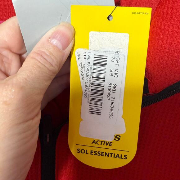 Solaris Red 1/4 Zip Waffle Performance Pullover Top Men’s L NWT Moisture Wicking - Picture 5 of 11